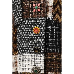 Multicolor Patchwork Button Down Jacket