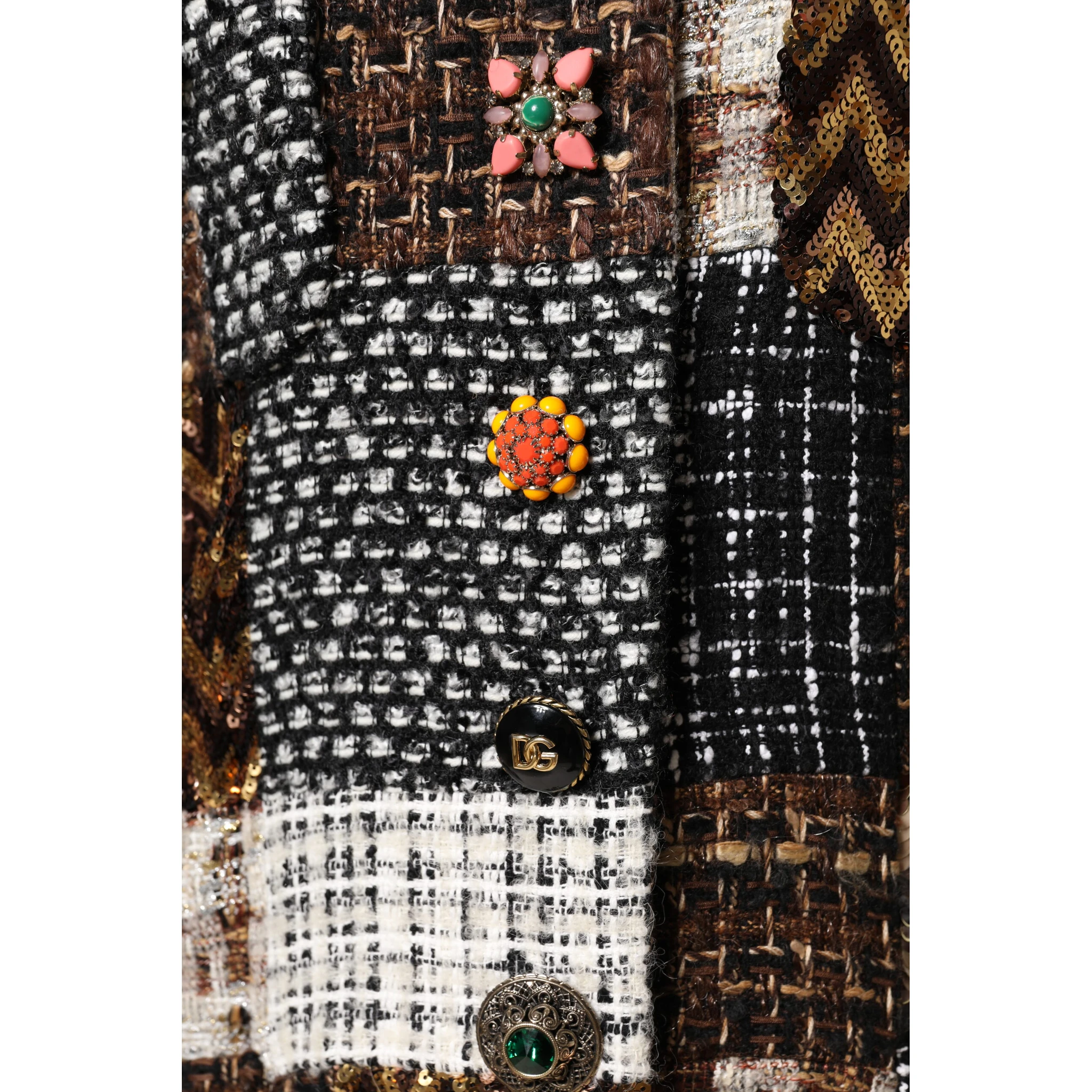 Multicolor Patchwork Button Down Jacket