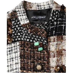 Multicolor Patchwork Button Down Jacket