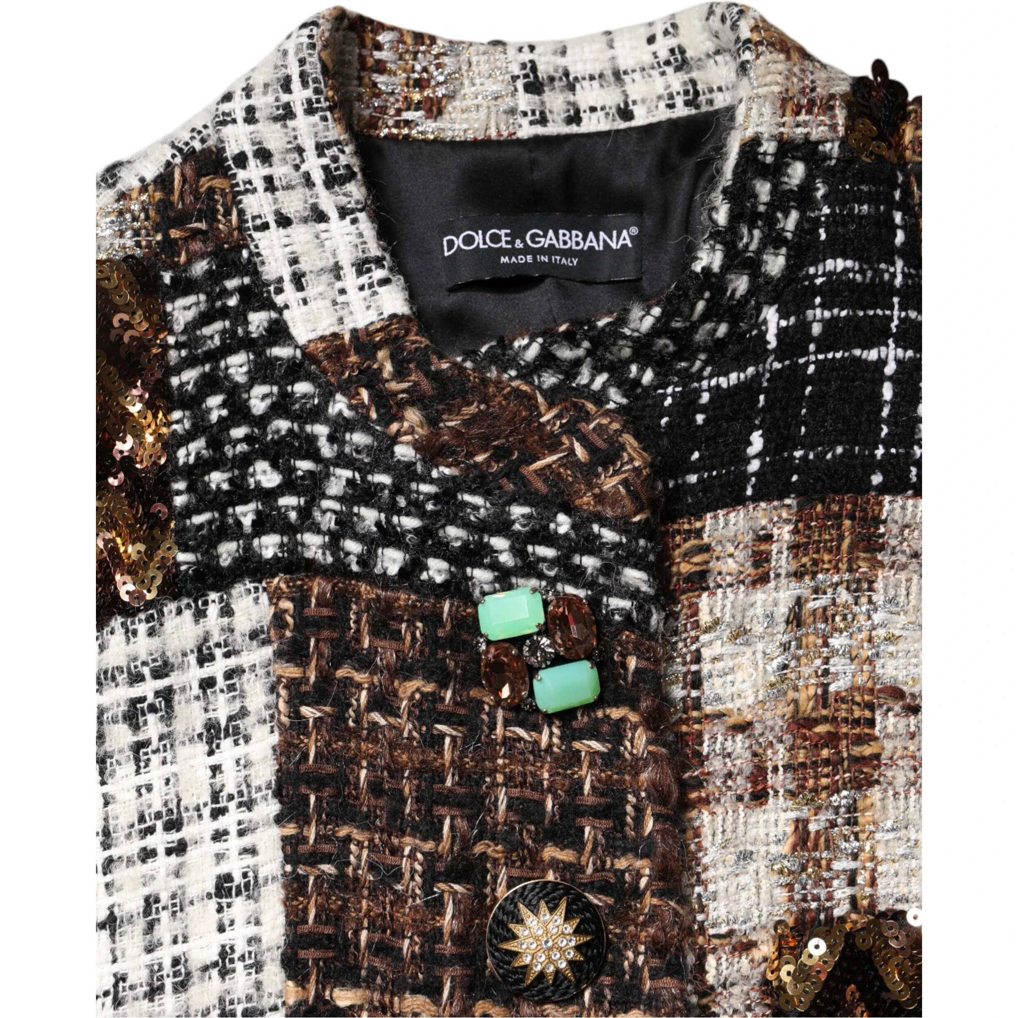 Multicolor Patchwork Button Down Jacket
