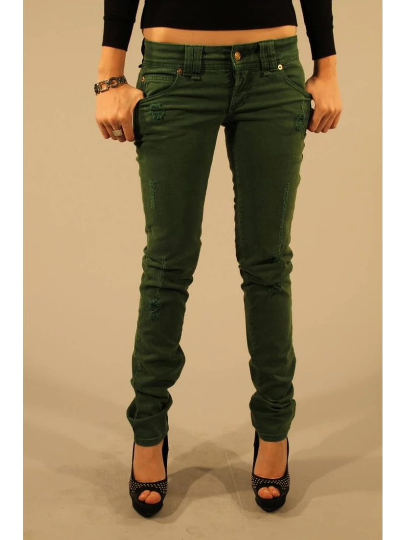 Green Cotton Jeans Denim