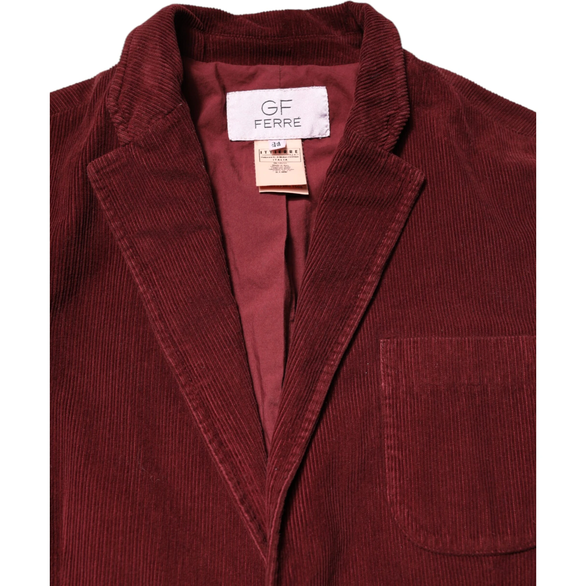 Maroon Corduroy Regular Fit Men Coat Blazer Jacket