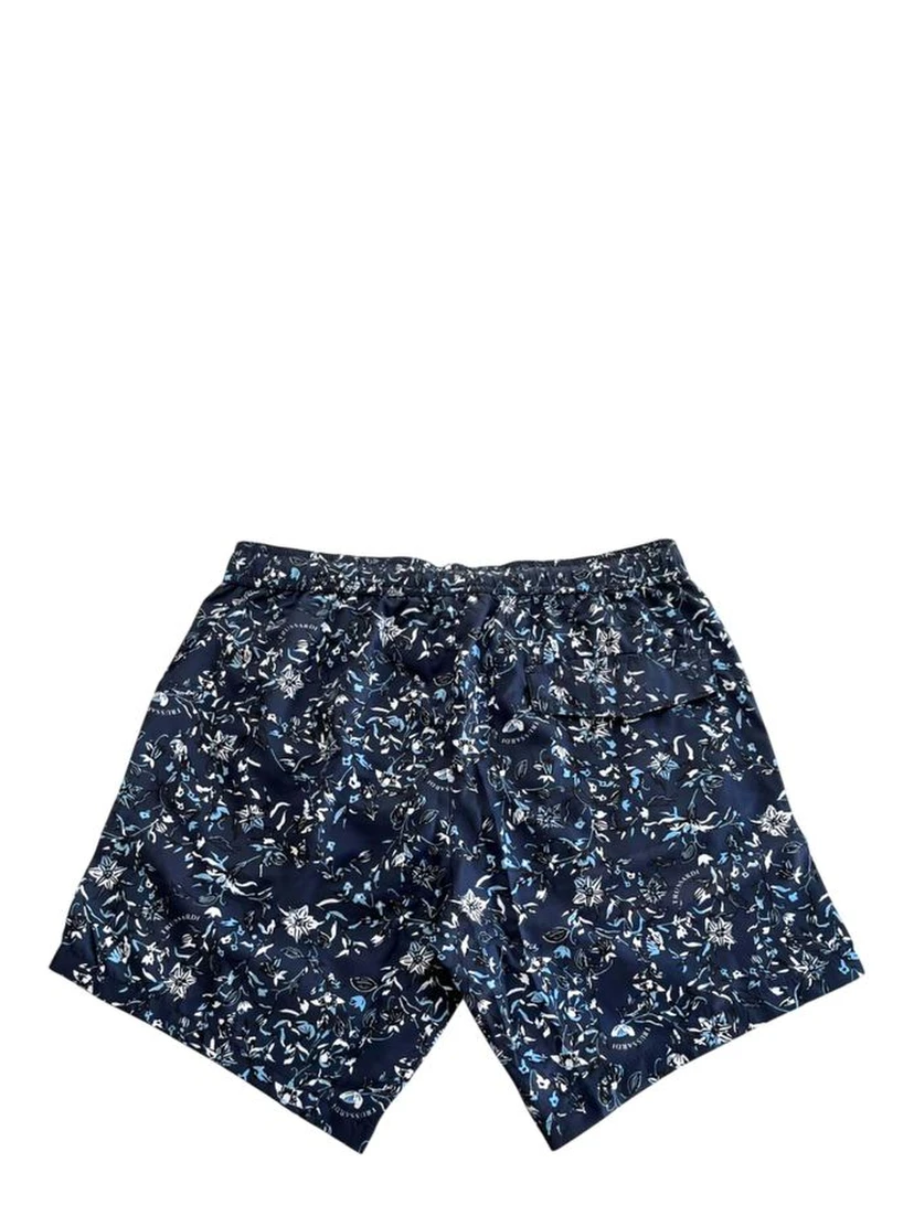 Blue Polyester Men Swim Short