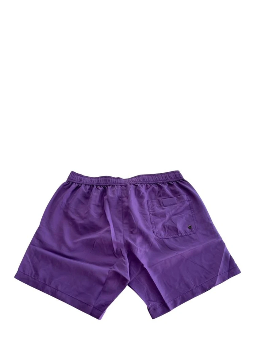 Purple Polyester Men Swim Short