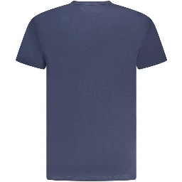 Blue Cotton Men T-Shirt