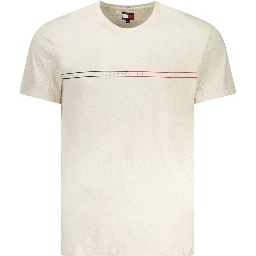 Beige Cotton Men T-Shirt