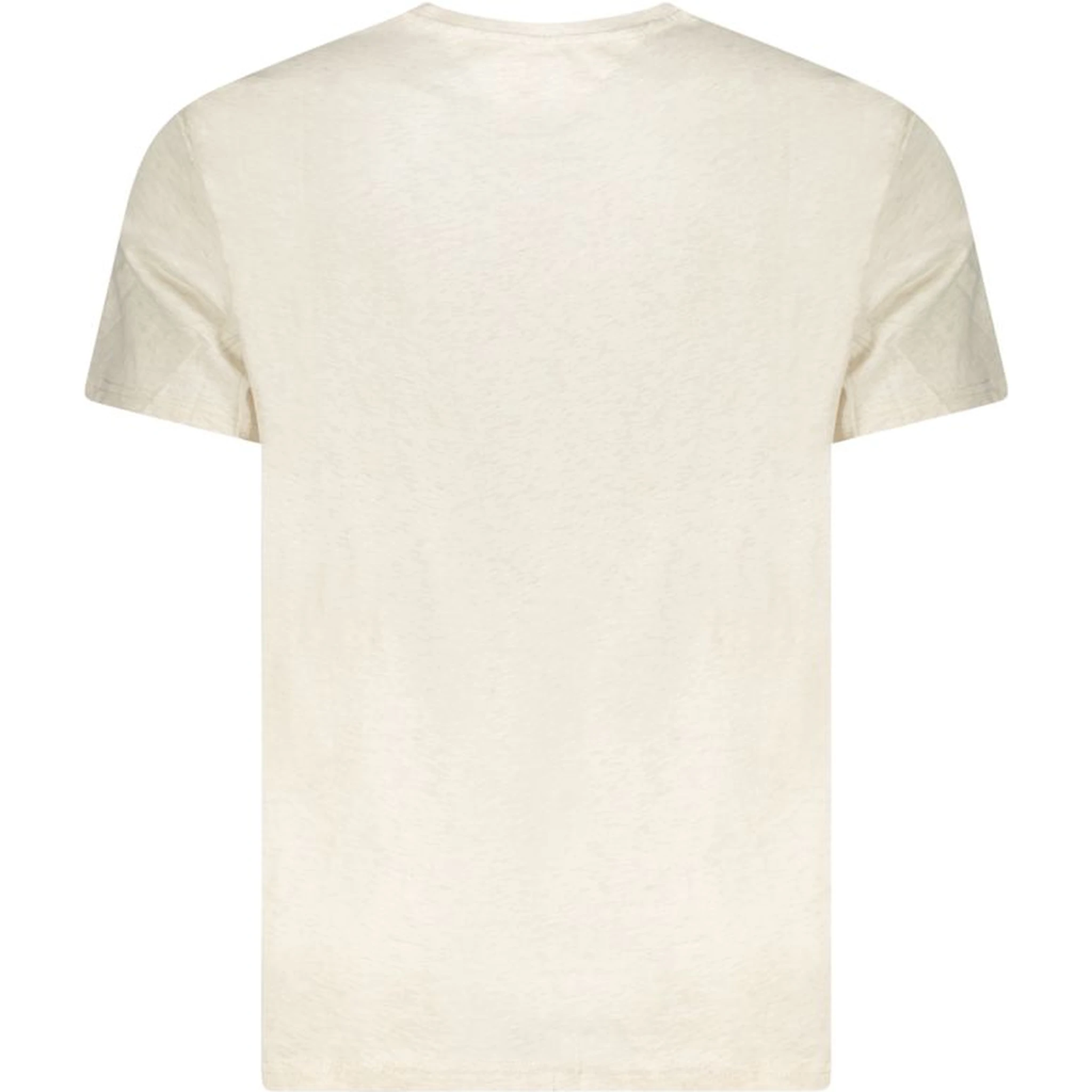 Beige Cotton Men T-Shirt