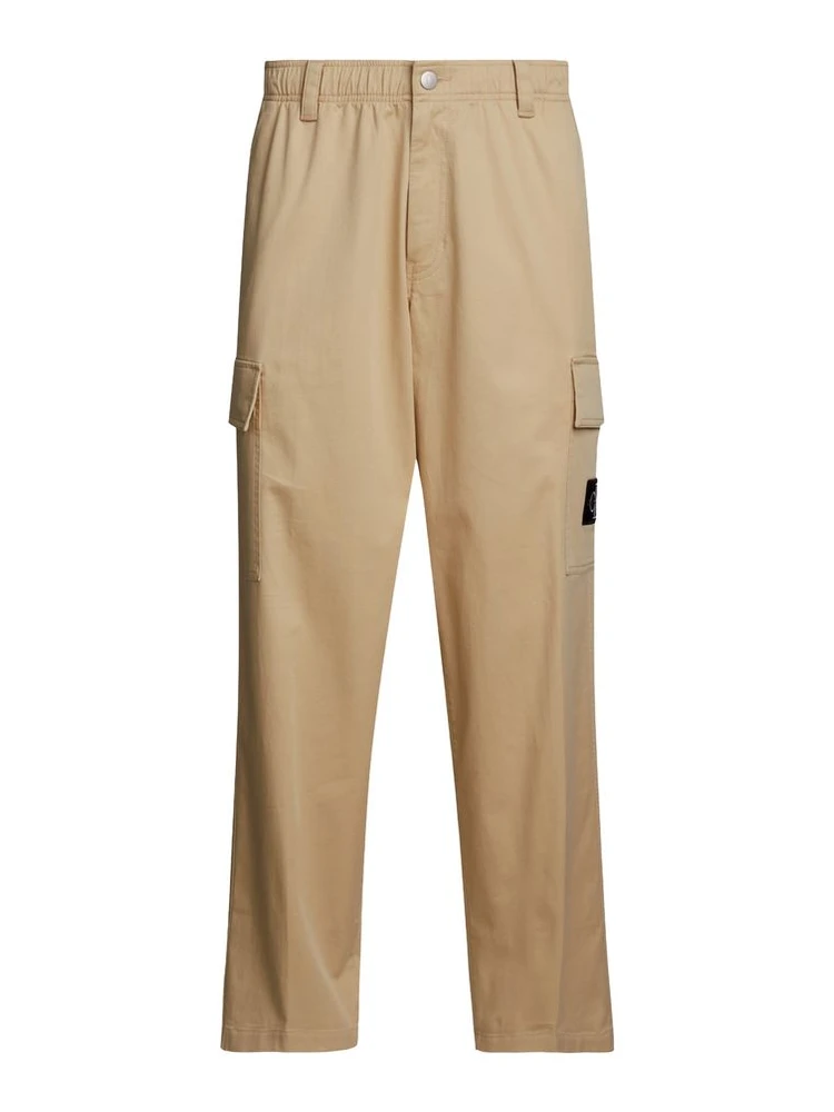 Beige Recycled Cotton Cargo Pants