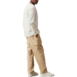 Beige Recycled Cotton Cargo Pants