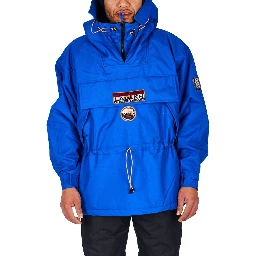 Blue Polyester Men's Jacket