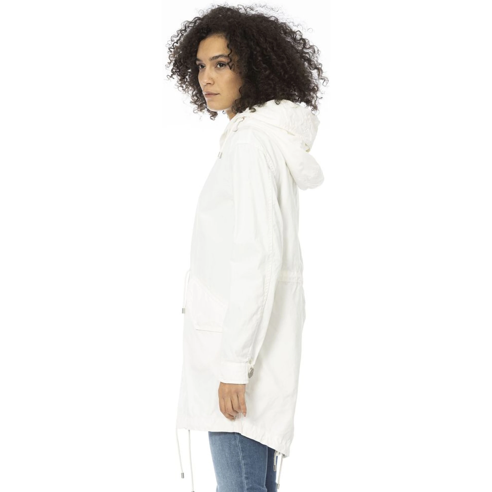 White Cotton Women Parka
