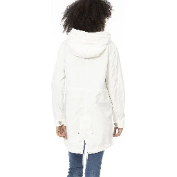 White Cotton Women Parka