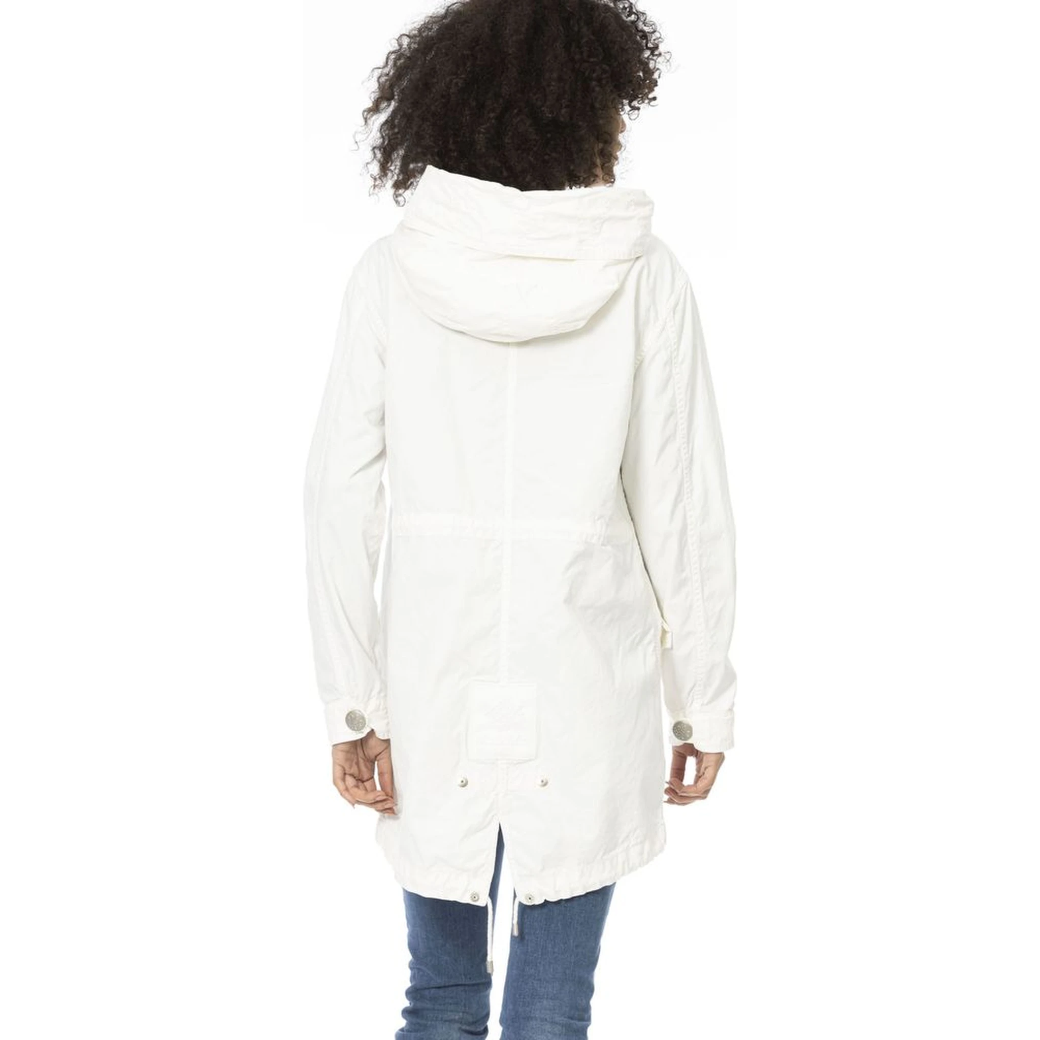 White Cotton Women Parka