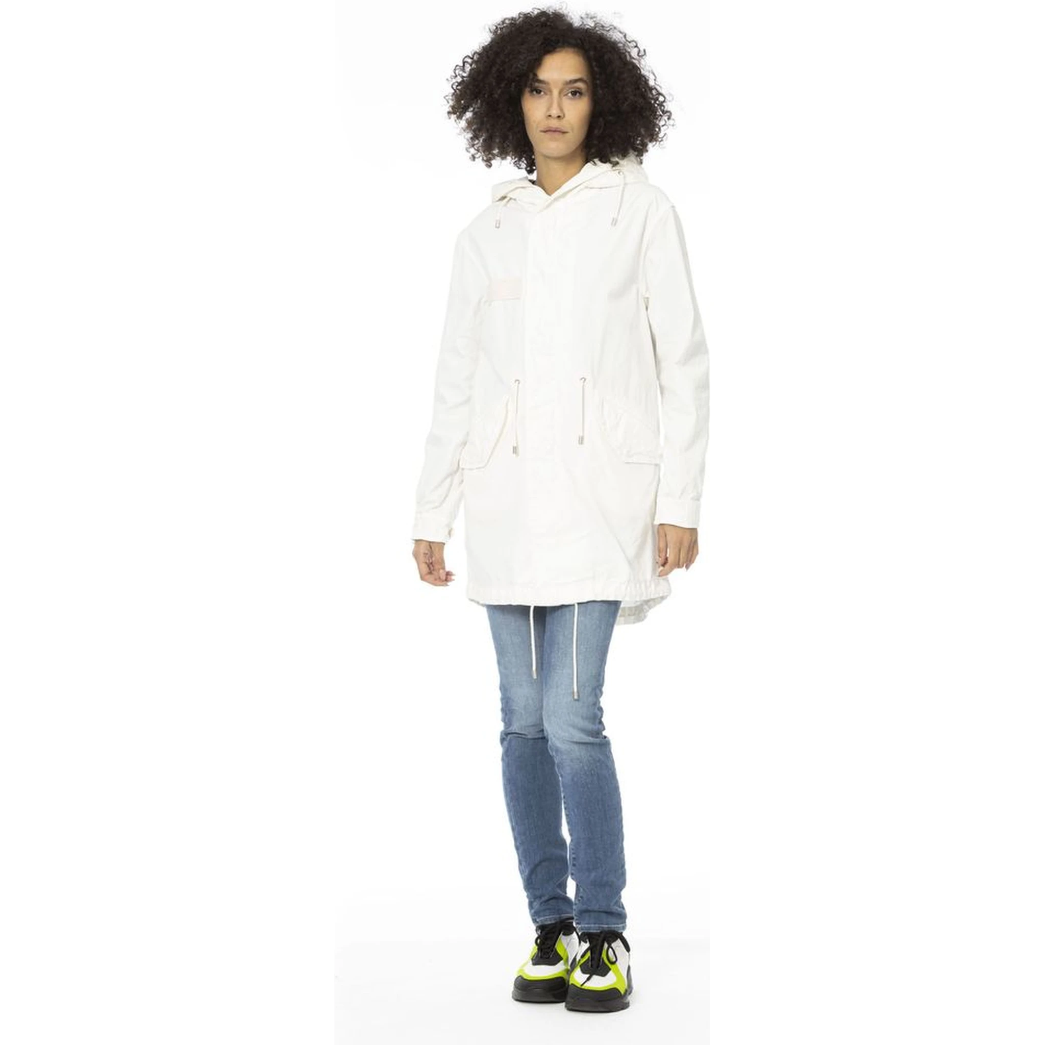 White Cotton Women Parka