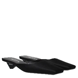 Black Satin Sandals