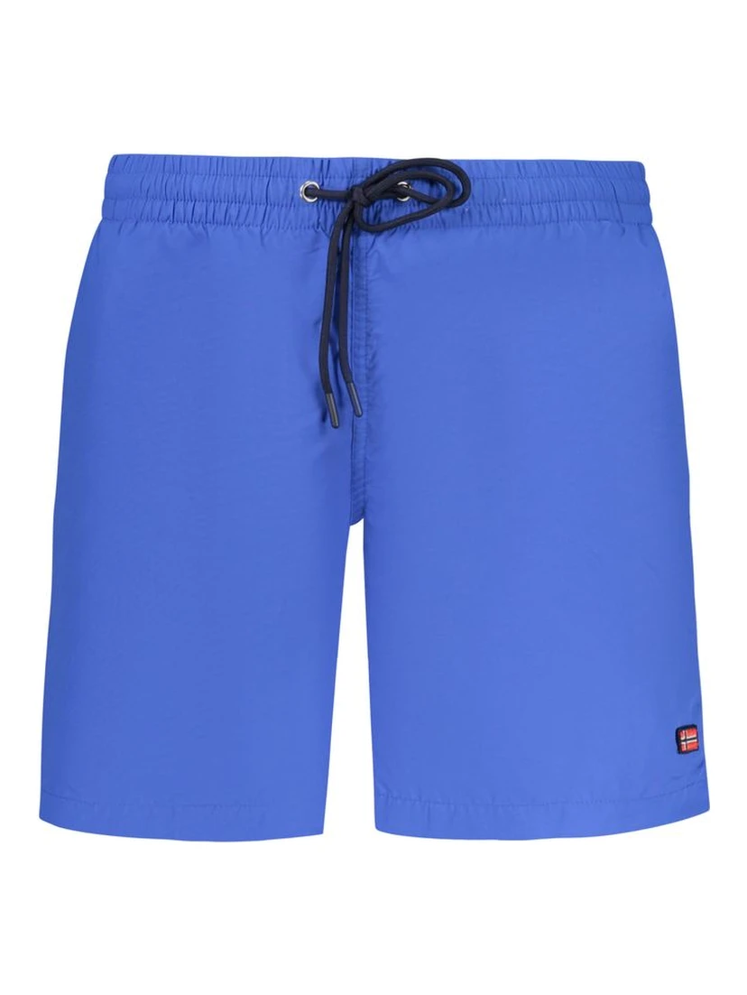 Blue Polyamide Men's Swim Boxer