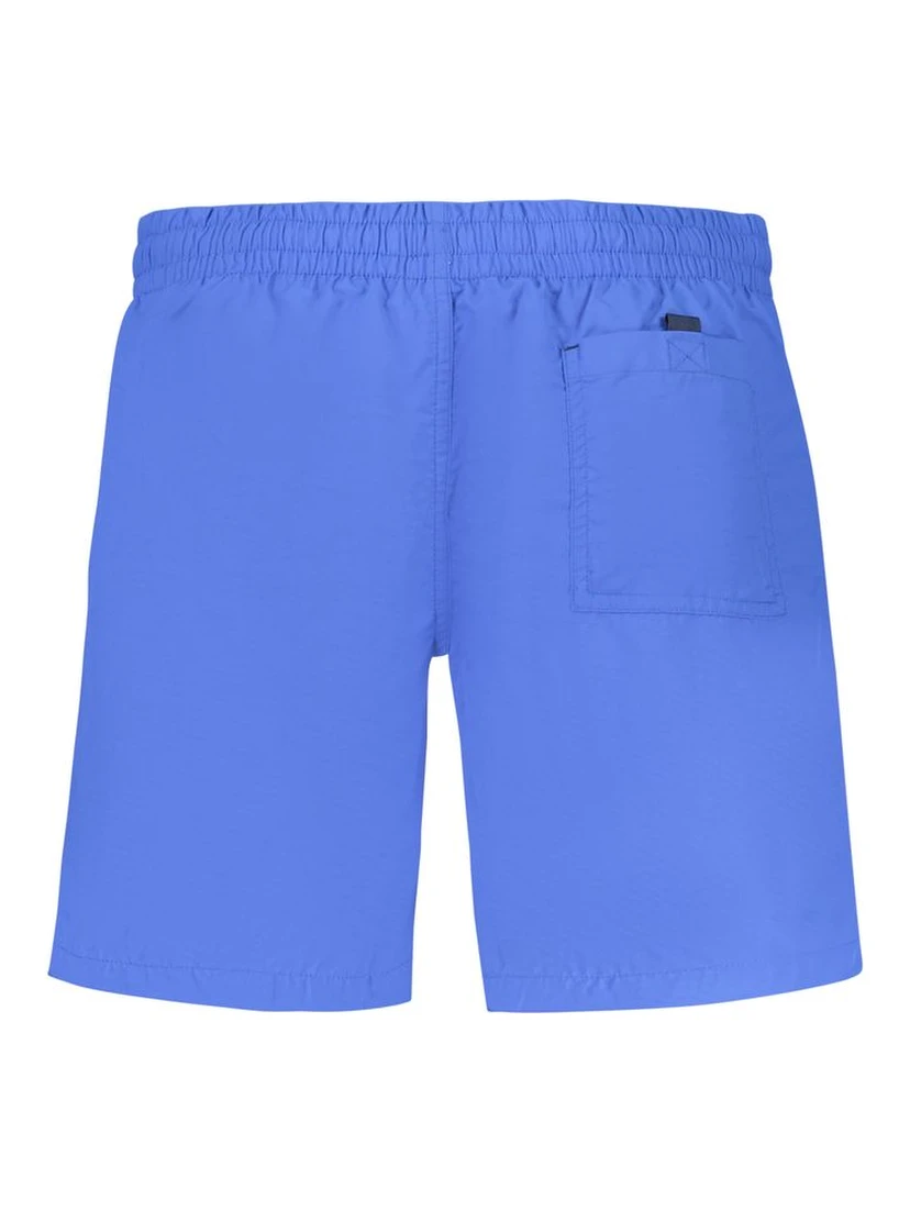 Blue Polyamide Men's Swim Boxer