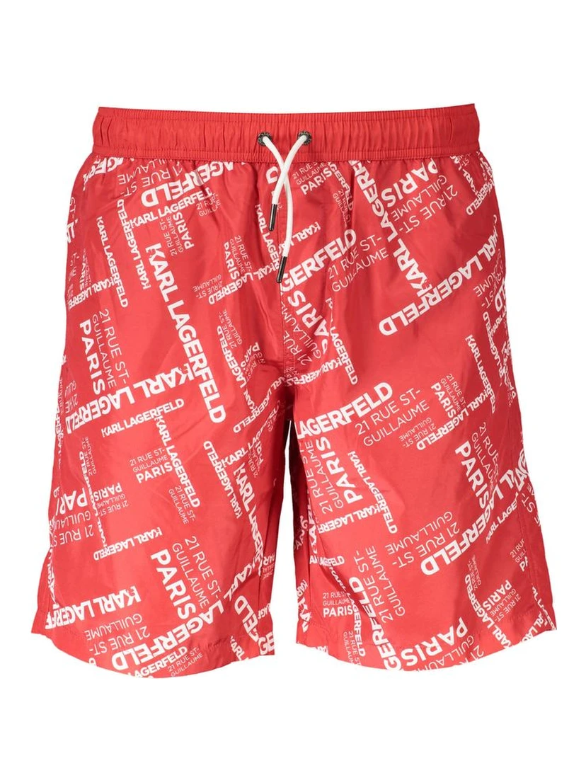 Red Polyester Swimwear