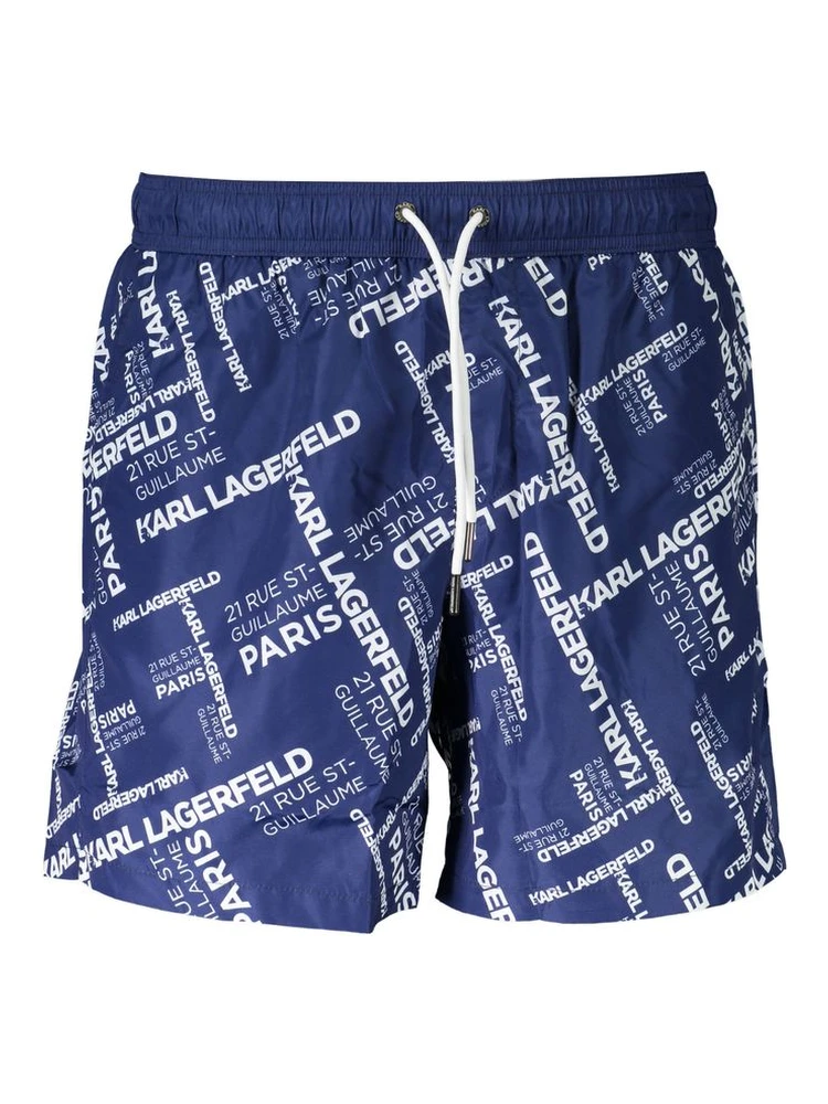 Blue Polyester Swimwear