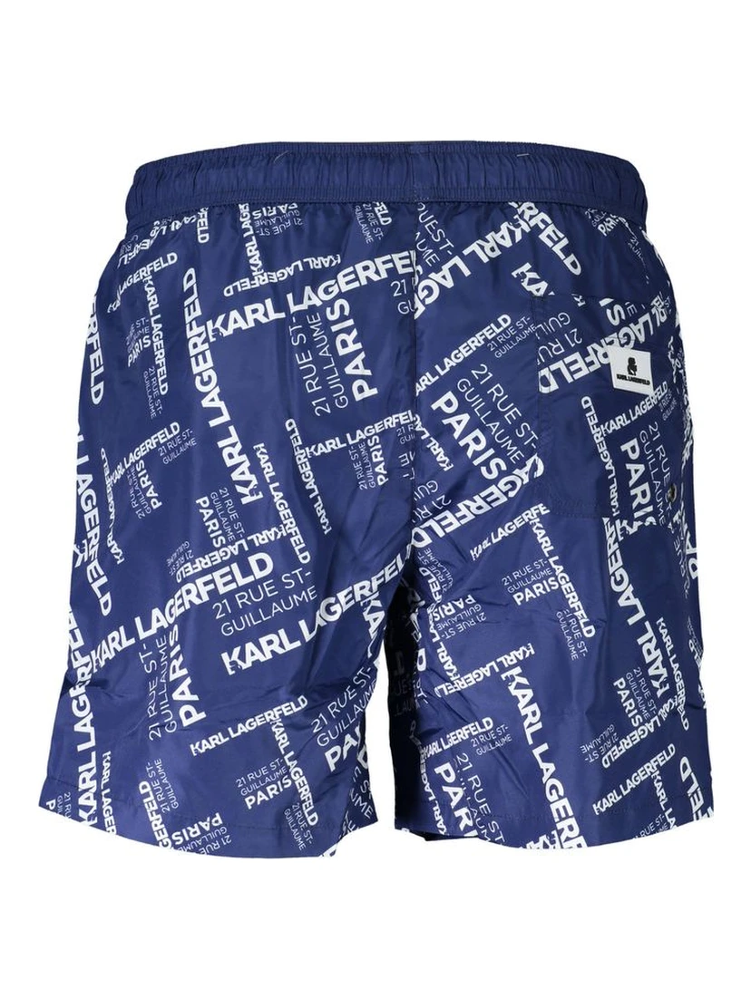 Blue Polyester Swimwear