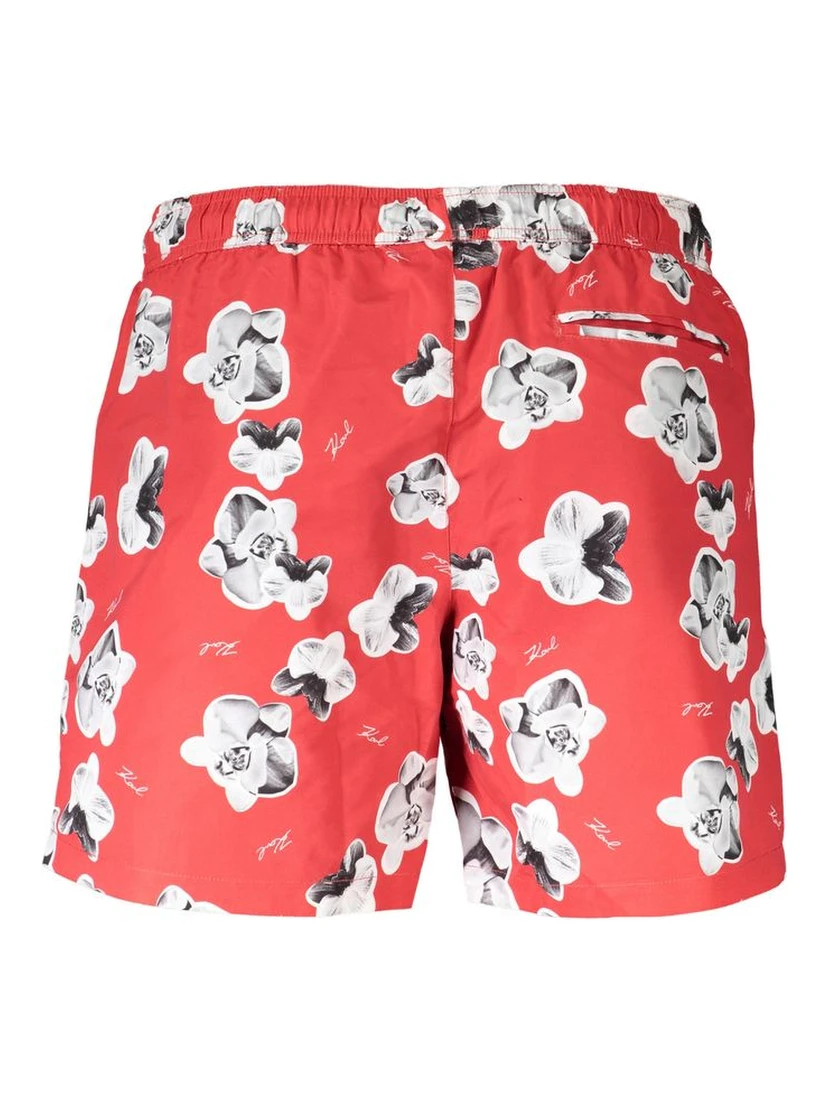 Red Polyester Swimwear