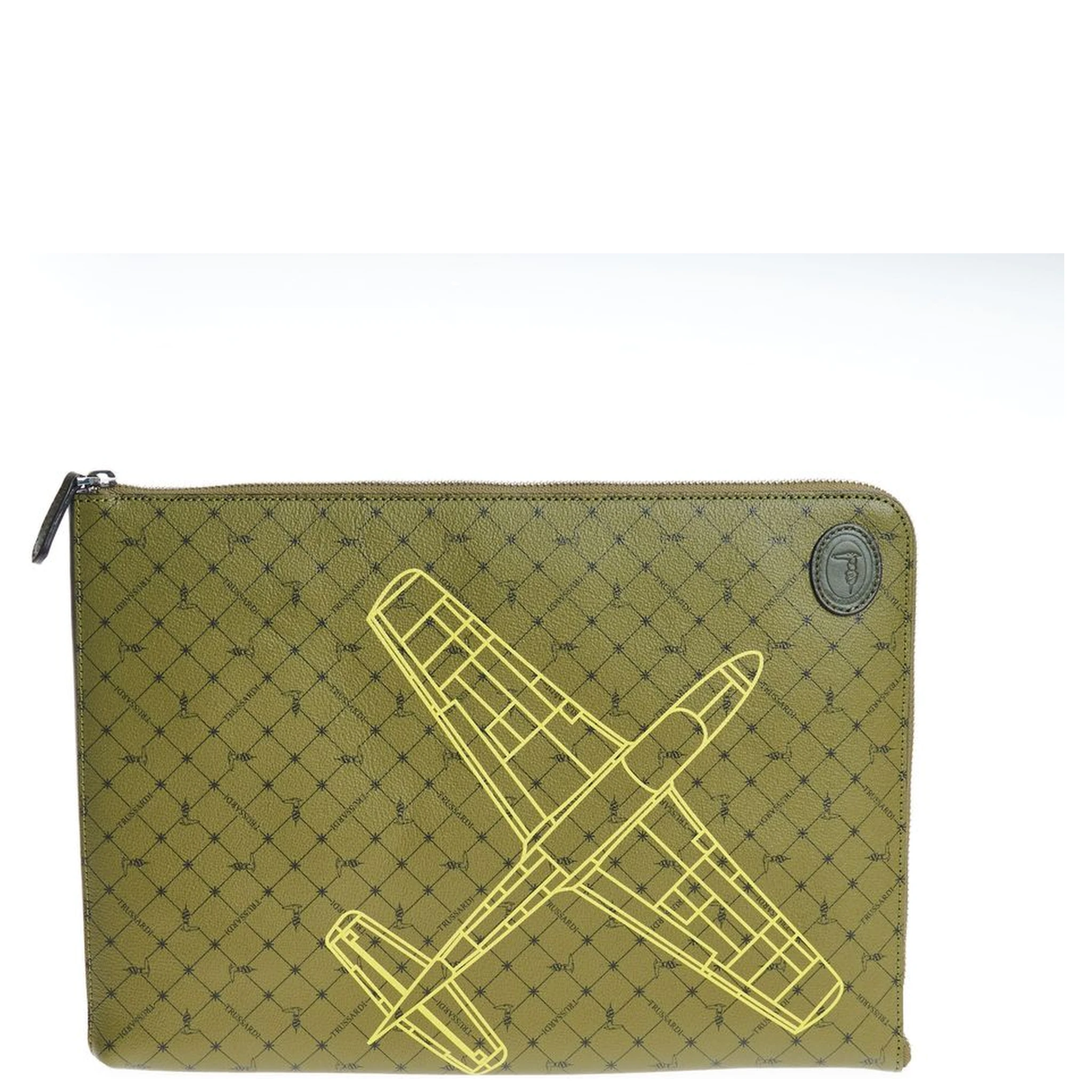 Green Leather Men Clutch
