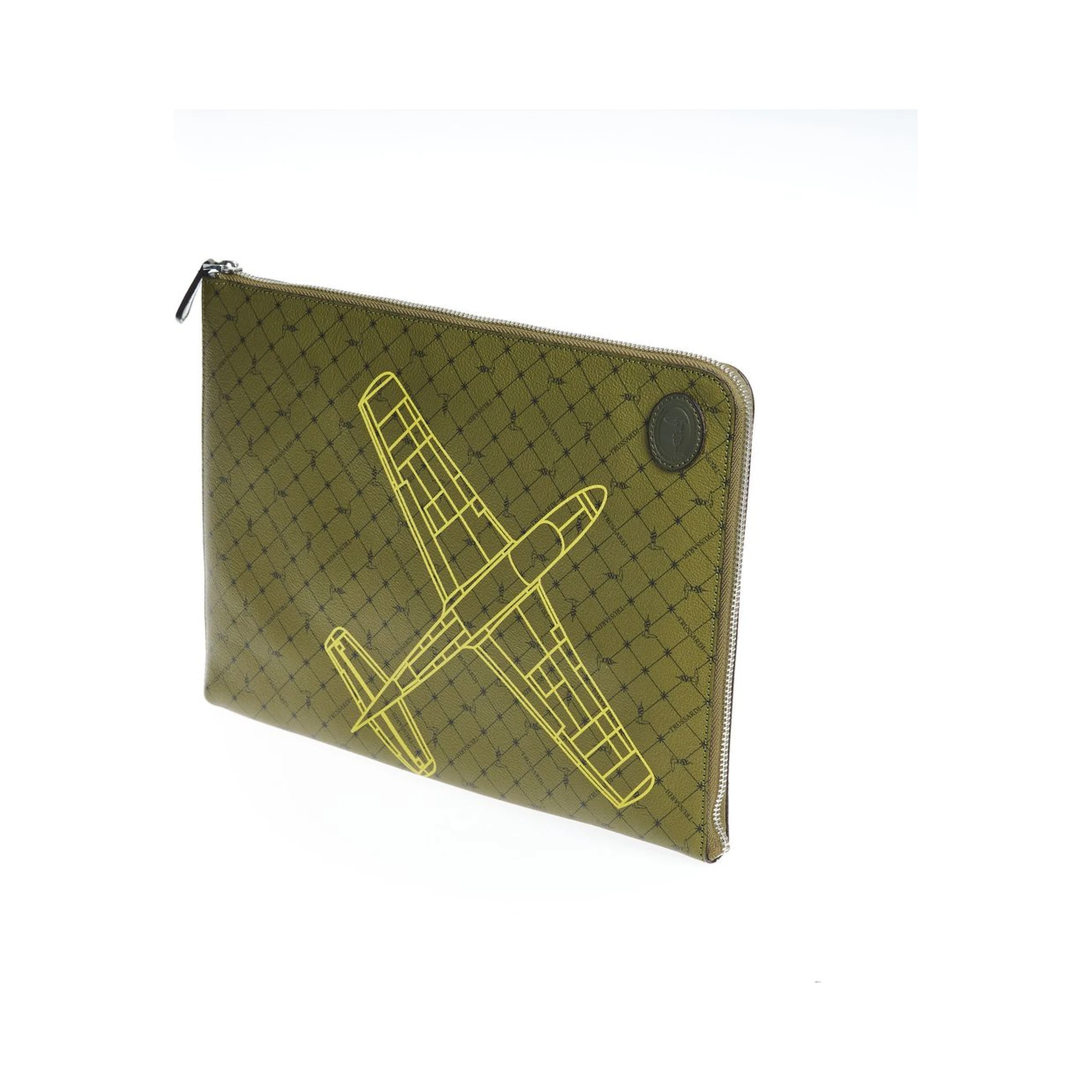 Green Leather Men Clutch