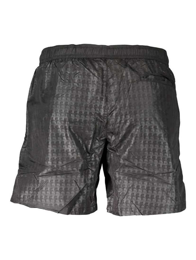 Black Polyester Men's Swim Trunk