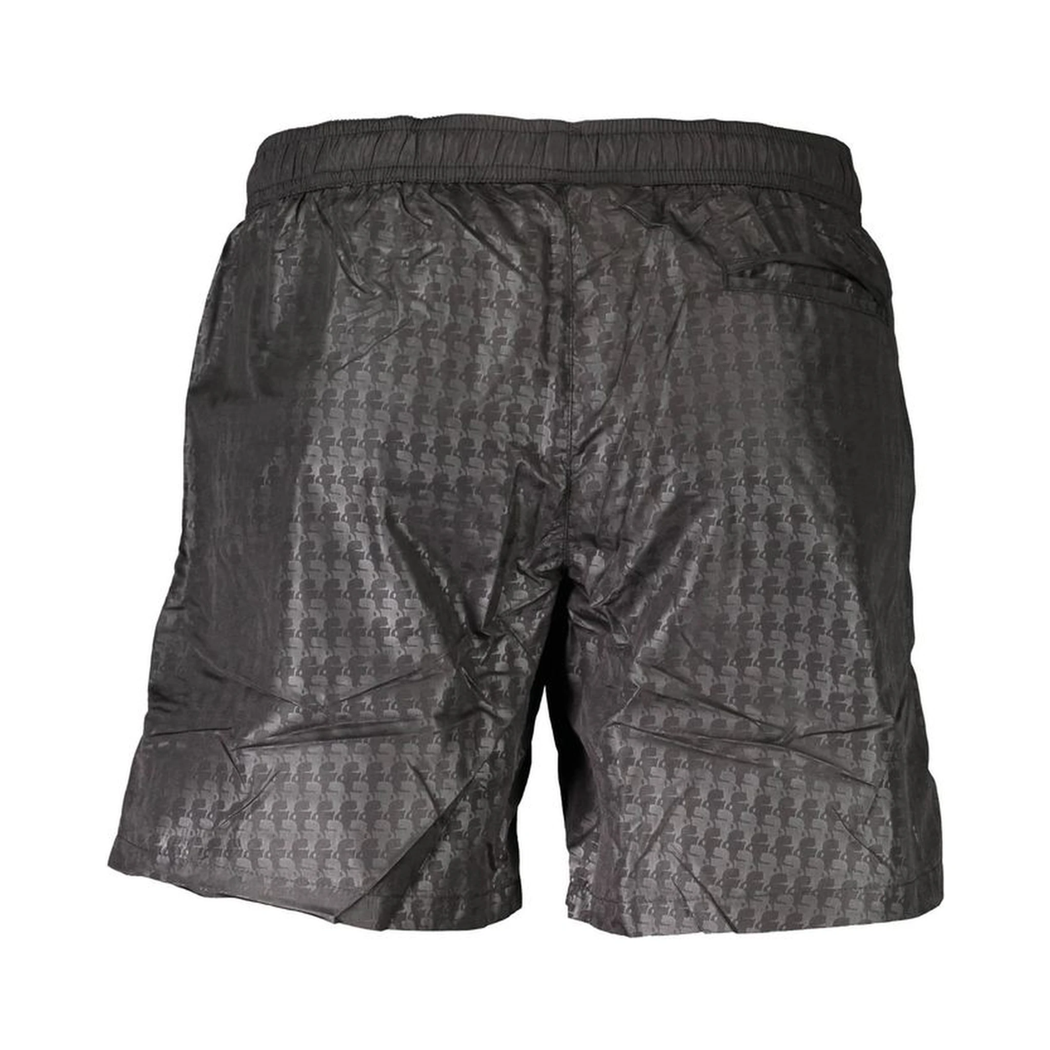 Black Polyester Men's Swim Trunk