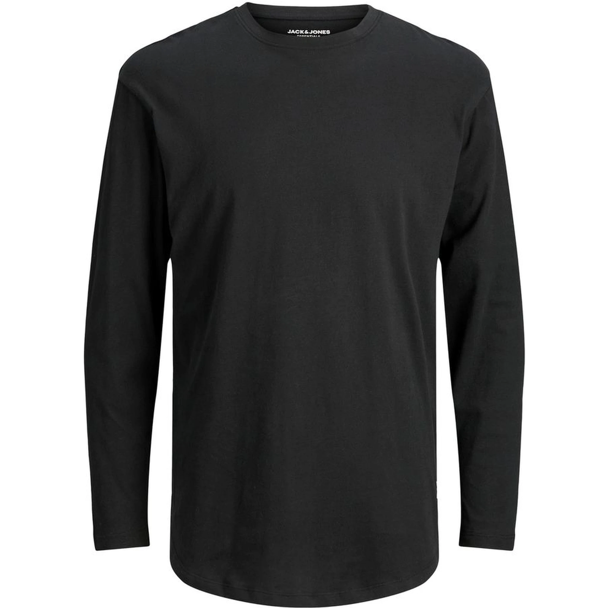 Black Cotton Long Sleeve T-Shirt