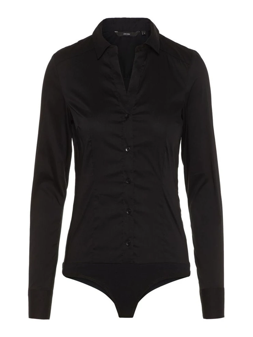 Black Cotton Bodysuit