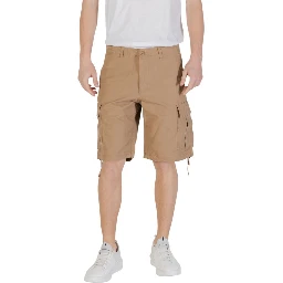 Beige Cotton Bermuda Shorts