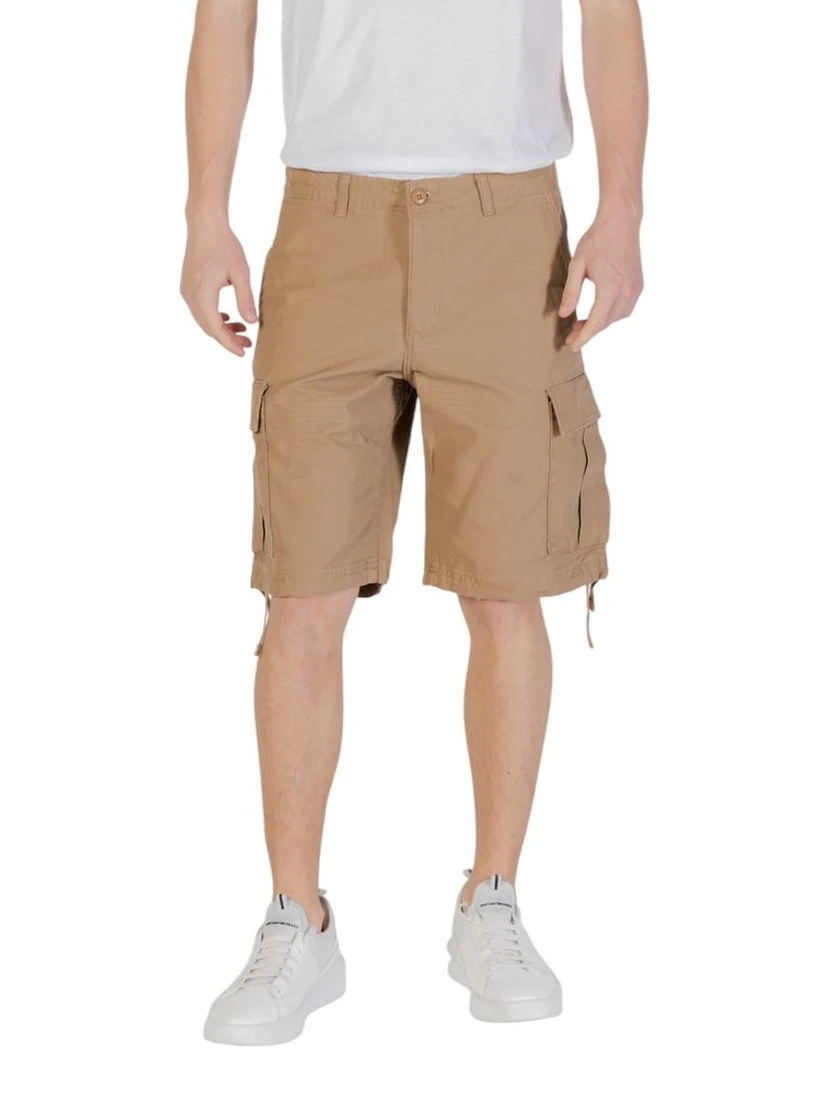 Beige Cotton Bermuda Shorts