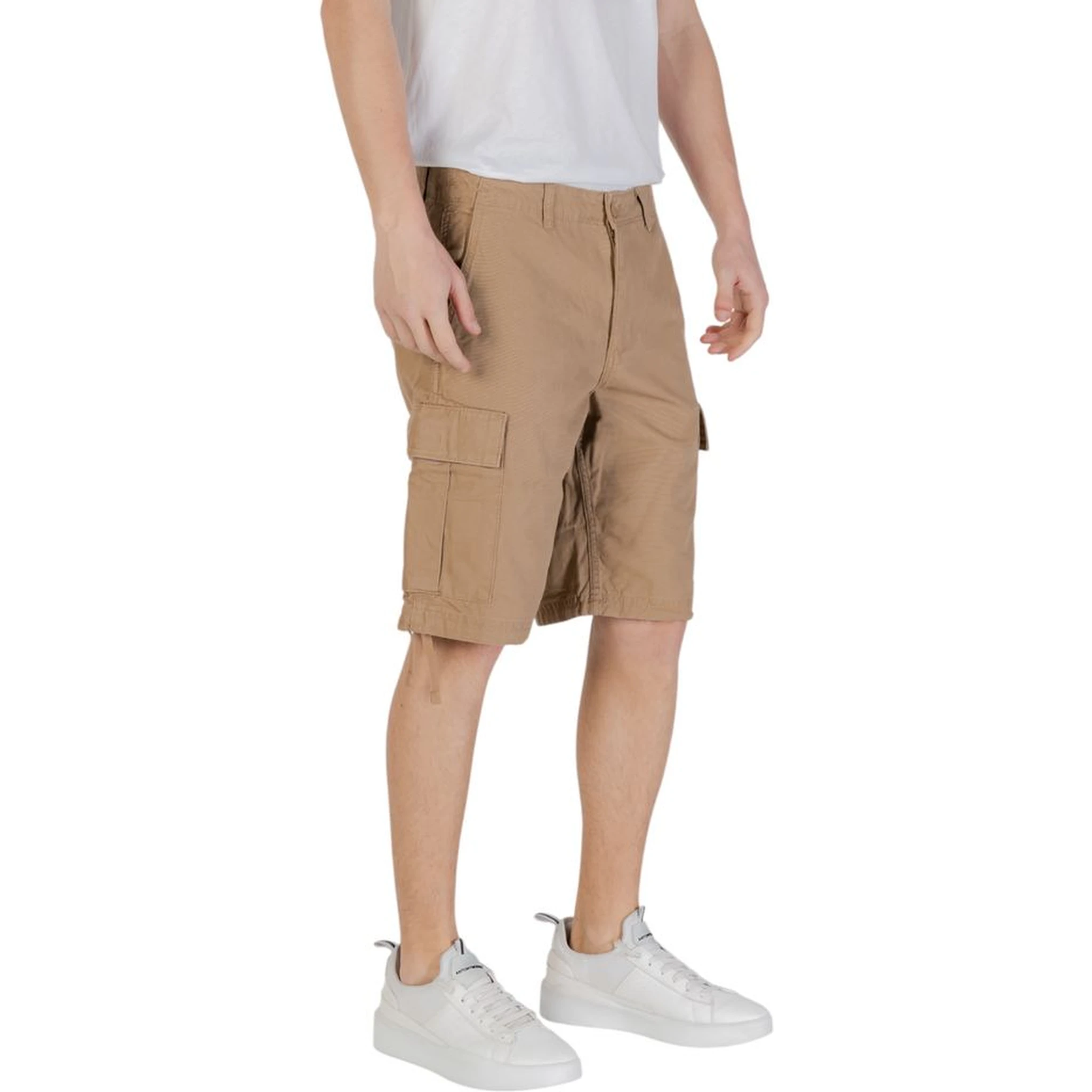 Beige Cotton Bermuda Shorts