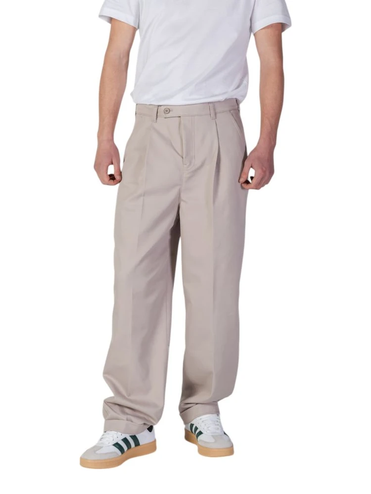 Beige Recycled Polyester Casual Pants