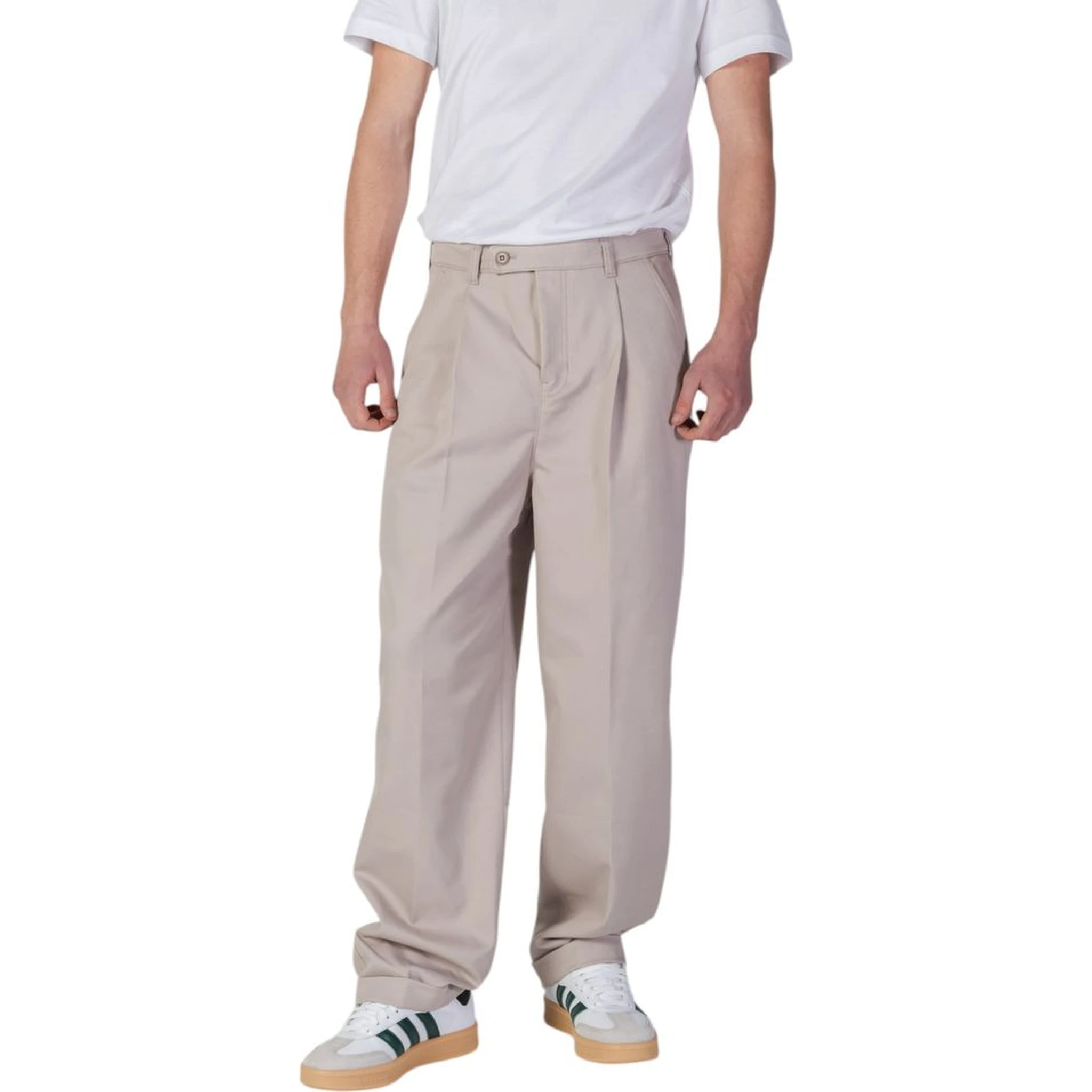 Beige Recycled Polyester Casual Pants