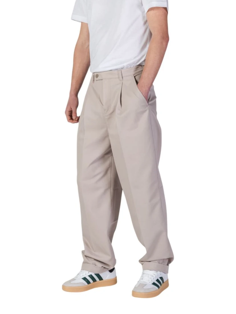 Beige Recycled Polyester Casual Pants