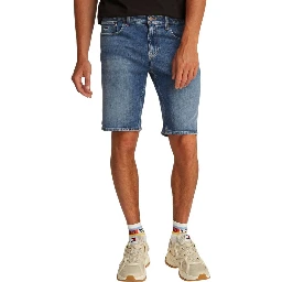 Blue Recycled Cotton Bermuda Shorts