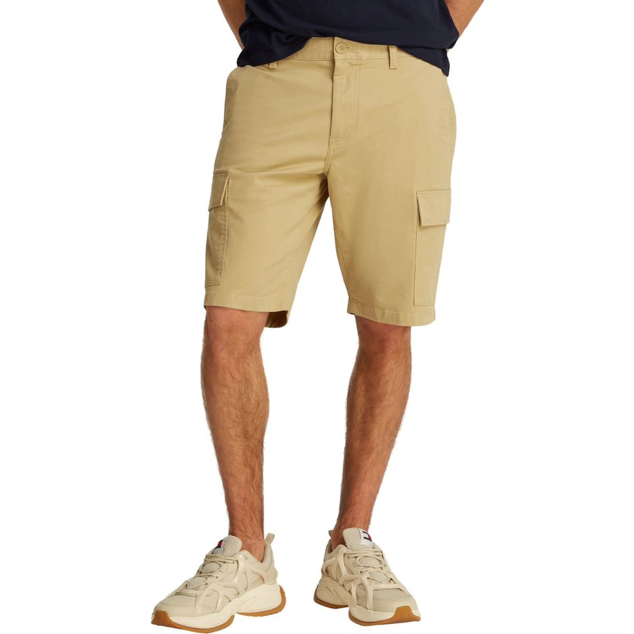 Beige Cotton Bermuda Shorts