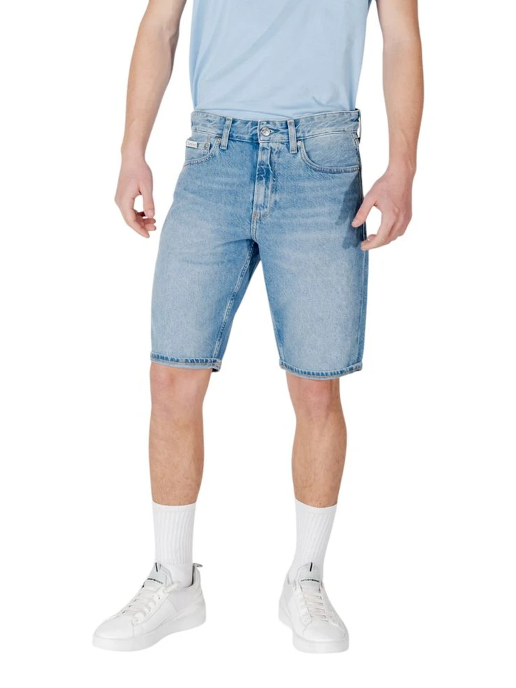 Blue Cotton Bermuda Shorts