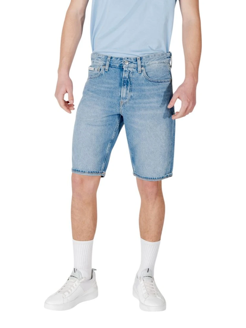 Blue Cotton Bermuda Shorts