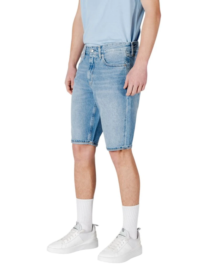 Blue Cotton Bermuda Shorts