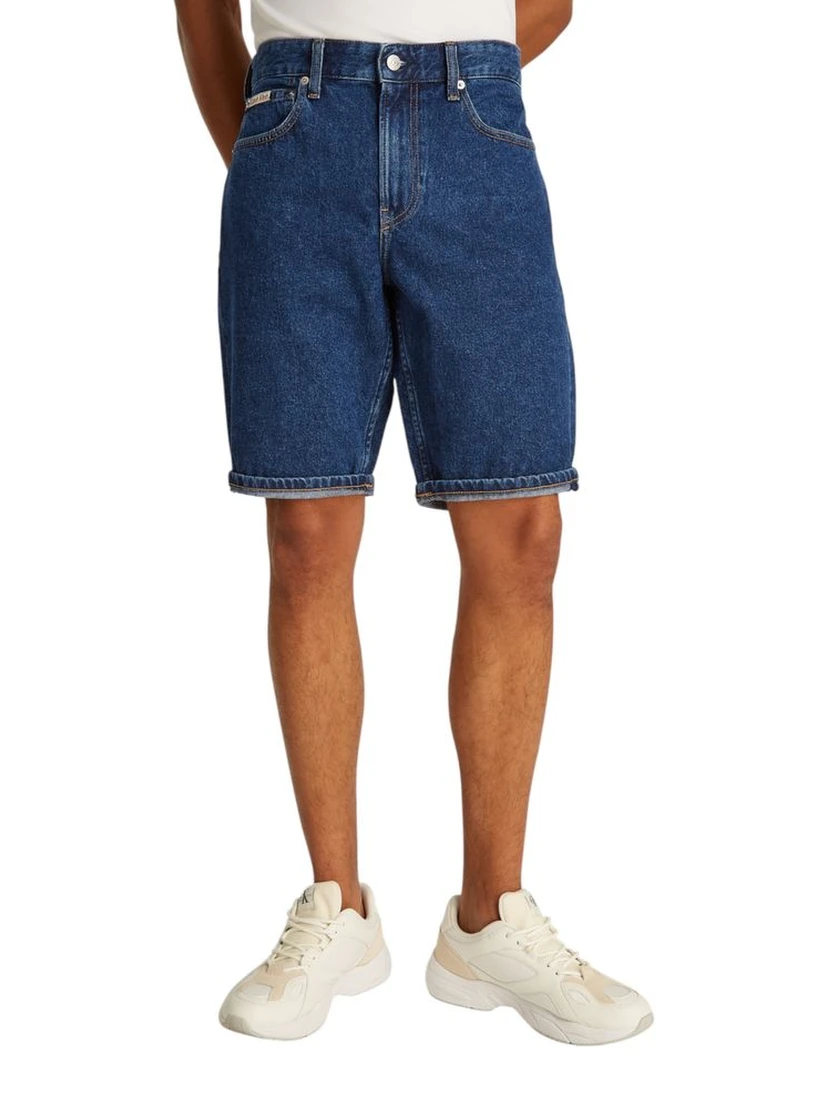 Blue Cotton Bermuda Shorts