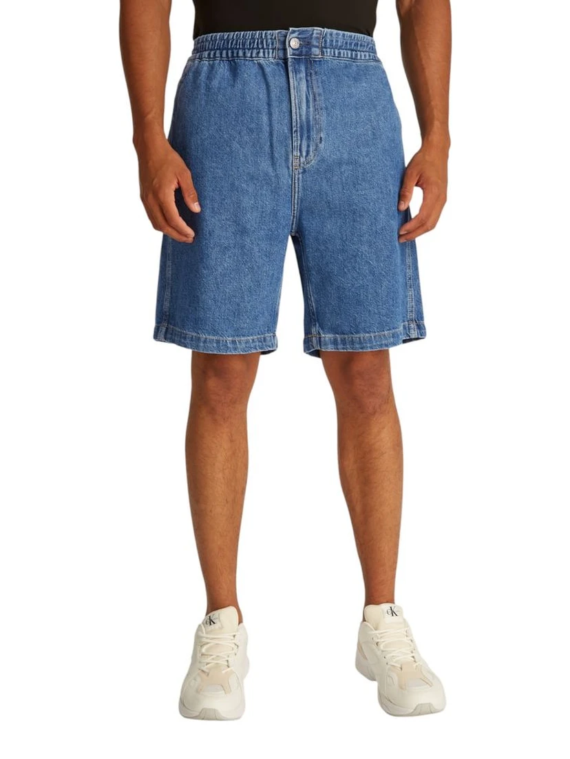 Blue Cotton Bermuda Shorts