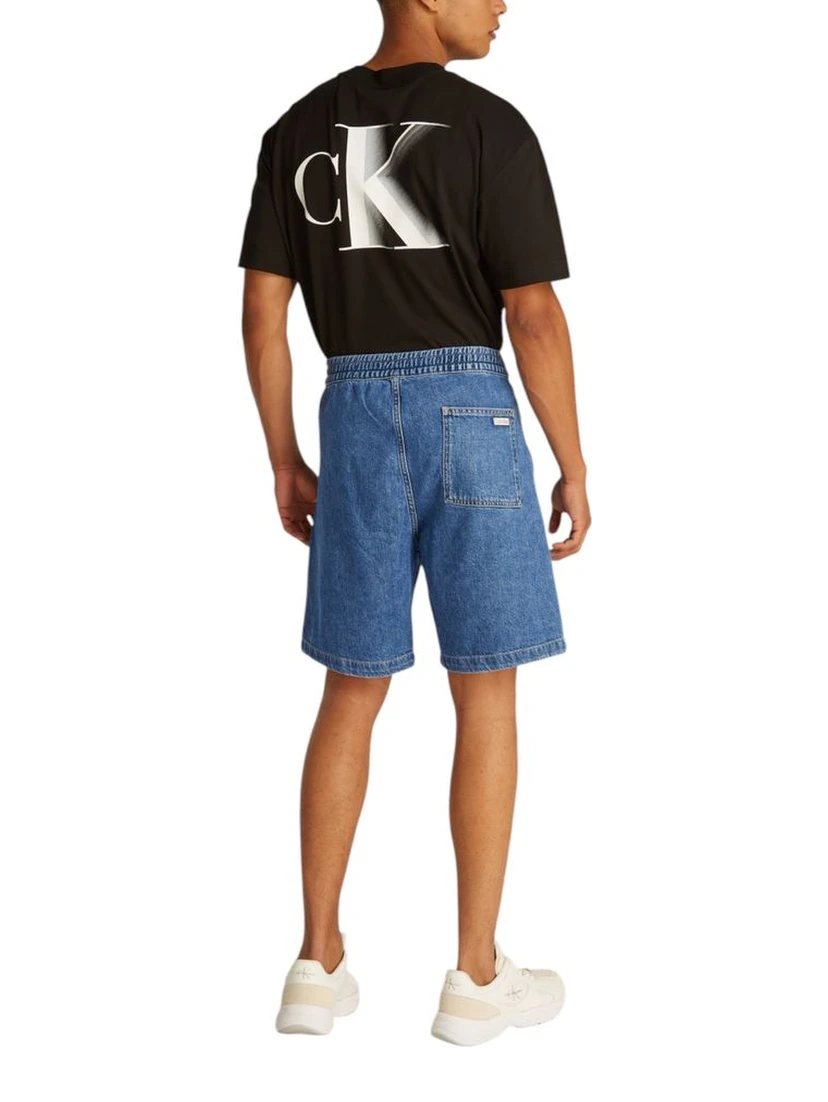 Blue Cotton Bermuda Shorts