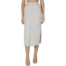 Cream Cotton Long Skirt