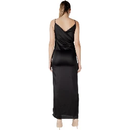 Black Recycled Polyester Long Dress