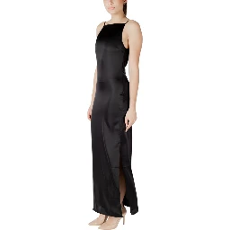 Black Recycled Polyester Long Dress