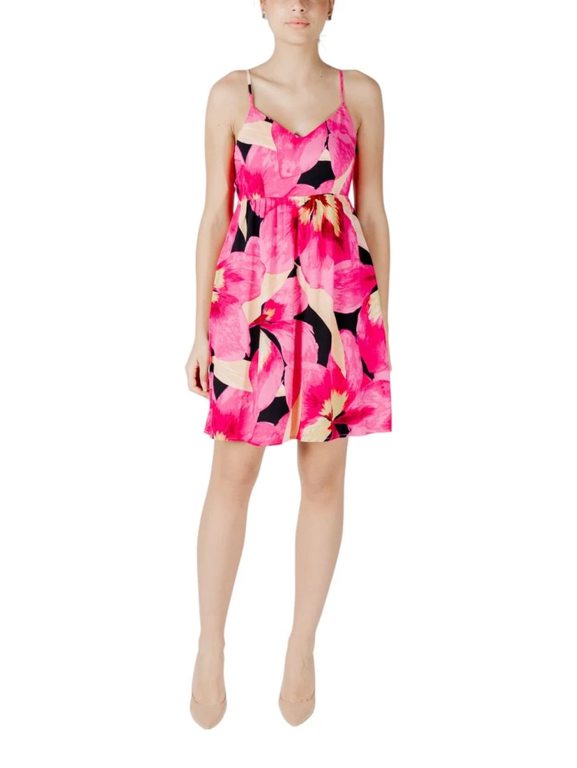 Pink Viscose Short Dress