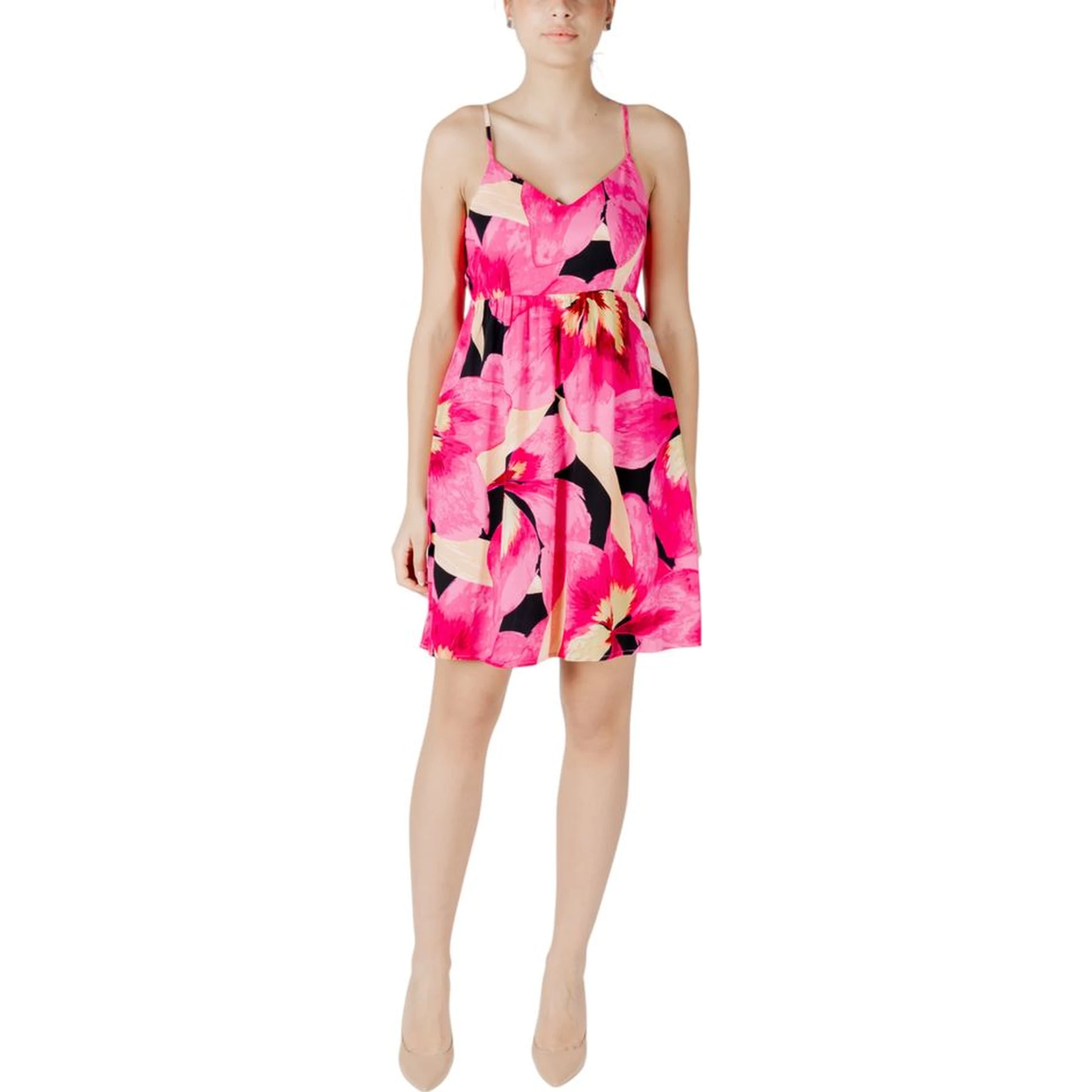 Pink Viscose Short Dress